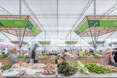 LUO Studio designs recyclable shed to house Shengli Market. University Architecture, Temporary Architecture, Rammed Earth Wall, Construction Firm, Chief Architect, Architecture Magazines, Sky Garden, Shed Homes, Parking Design