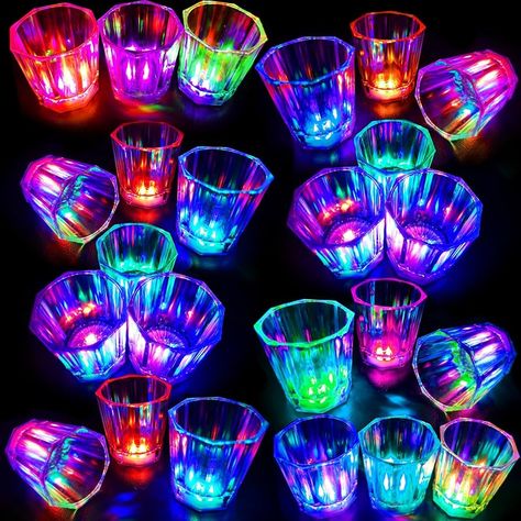 Amazon.com | Volpeblu 24 Pack Light Up Cups LED Flash Shot Glasses for Party Favors Supplies Adults Guests Glow In The Dark Shot Glasses Fun Plastic Party Cups for Birthday, Bar, Christmas, Halloween (2 OZ): Shot Glasses Adult Glow Party, Plastic Party Cups, Birthday Bar, Pack Light, Halloween 2, Party Cups, Bar Drinks, Packing Light, Pharmacy Gifts