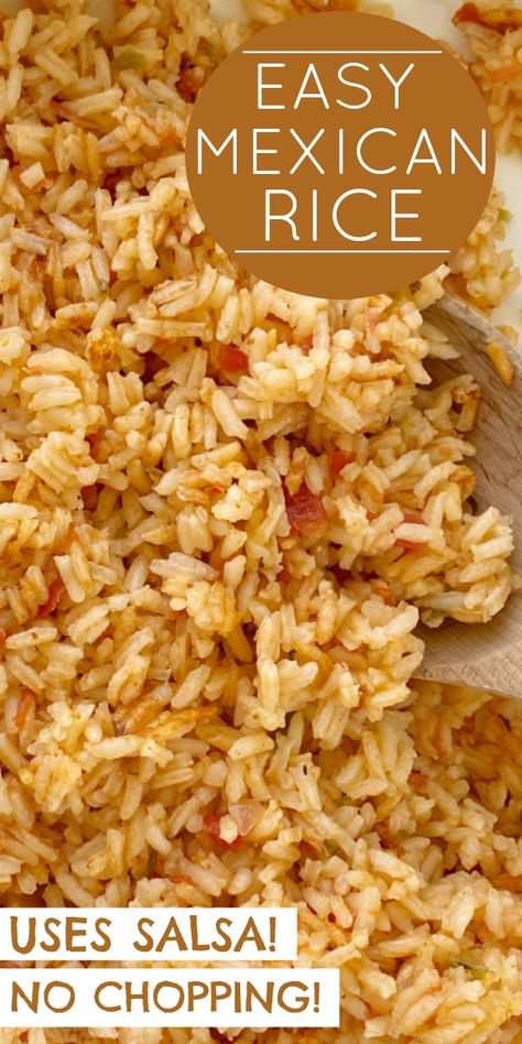 Seasoning Rice Easy, Couscous, Mexican Rice Salsa Recipe, Easy Mexican Rice Recipe Simple, Salsa Rice Easy, Easy Mexican Rice With Rotel, Rice With Tacos, Mexican Rice With Taco Seasoning, Rice To Go With Tacos