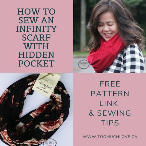 How to Sew an Infinity Scarf | Sewing Pattern Review - Too Much Love Scarf Sewing, Scarf Sewing Pattern, Too Much Love, Always Cold, How To Sew, Infinity Scarf, Sewing Hacks, Keep Warm, Diy Craft