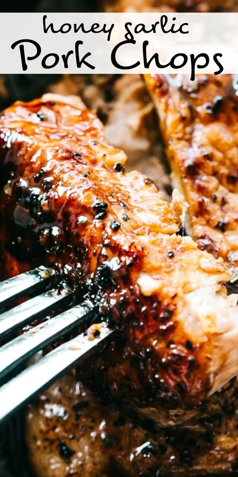 Pork Chops Honey Garlic, Honey Garlic Pork, Garlic Pork Chops, Garlic Baked, Honey Garlic Pork Chops, Easy Pork Chops, Pork Chop Dinner, Pork Chop Recipes Baked, Easy Pork Chop Recipes