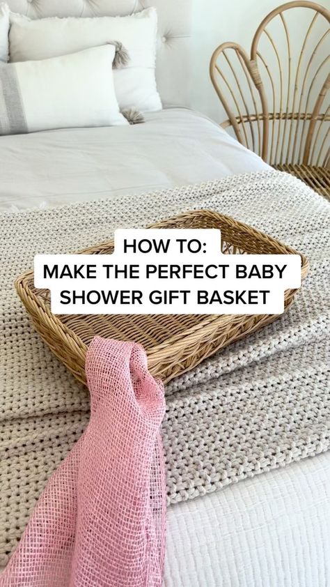 HOW TO: Make the perfect baby shower gift basket! 💗 #howto #babyshowergift #babyshower #newbornessentials #newbornadvice… | Instagram Baby Gift Books Basket, Baby Shower Bottle Basket, New Baby Gift Baskets, Baby Shower Raffle Gift Basket Ideas, Baby Shower Girl Baskets Gift Ideas, Babyshower Basket Girl, Baby Clothes Basket Gift, Baby Shower Gifts For Sister, Gift Basket Baby Boy