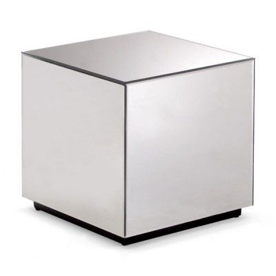 850101-1 Lowes Furniture, Mirrored Accent Table, Mirrored Side Tables, Mirror Side Table, Mirrored End Table, Cube Side Table, Cube Table, Mirrored Furniture, Furniture Warehouse