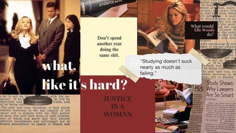 Law School Vision Board, Elle Woods Wallpaper, Studying Inspo Wallpaper, School Christmas Party Ideas, School Vision Board, Desktop Vision Board, Elle Woods Quotes, School Outfits Winter, Vision Board Desktop