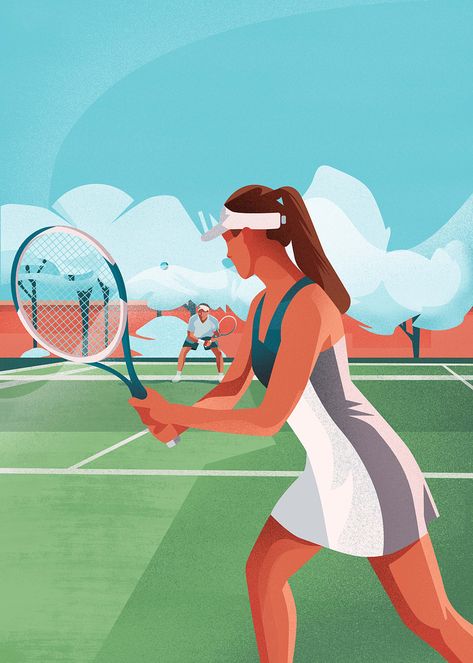 Tennis Illustration Art, Tennis Painting, Tennis Cartoon, Tennis Images, Tennis Illustration, Tennis Drawing, Tennis Wallpaper, Tennis Art, Ladies Tennis