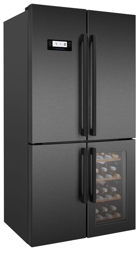 Black Fridge Freezer, Fashion Design Graphic, Black Fridges, Fridge Design, American Fridge Freezer, American Style Fridge Freezer, American Fridge, Room Cooler, American Fridge Freezers