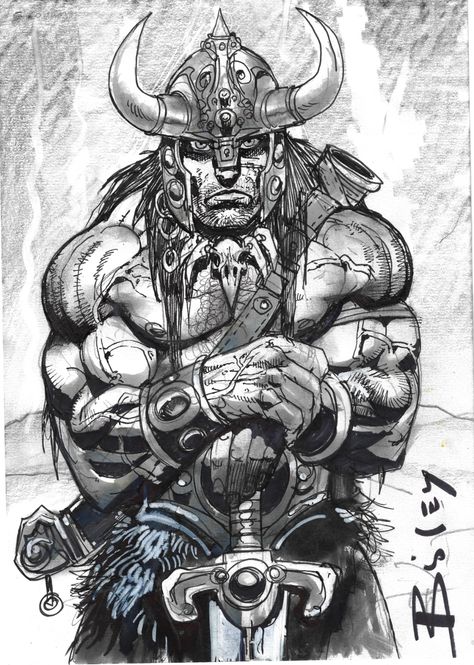 Simon BIsley- Conan Comic Art Simon Bisley, Terror Art, Will Eisner, Conan Comics, John Buscema, Conan The Barbarian, Art Comic, Gallery Owner, Art Gallery Room