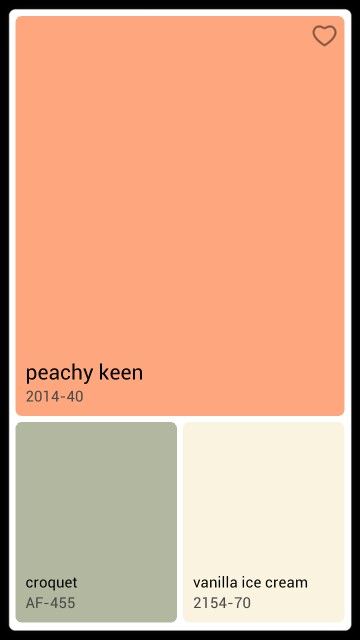 Peach Walls Kitchen, Peach Aesthetic Room Ideas, Peach And Green Interior Design, Peach Wardrobe Design, Peach Green Living Room, Peach Colored Bathroom Ideas, Peach Hallway Ideas, Peach Kitchen Ideas, Peachy Wall Color