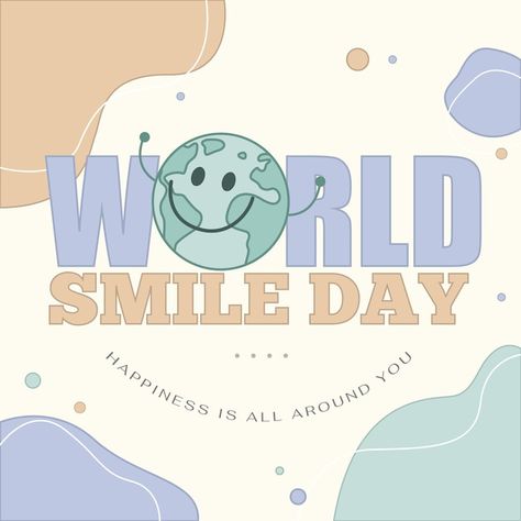 Earth Background, Laughter Day, Smile Day, World Smile Day, About World, Psd Icon, Vector Photo, Premium Vector, Smiley