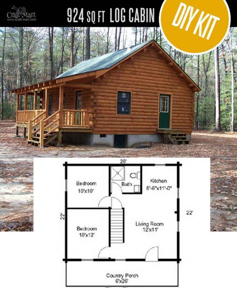 Small Log Cabin Kits, Pre Built Cabins, Log Cabin Flooring, Tiny Log Cabins, Tiny Log Cabin, Diy Log Cabin, Log Home Kits, Wohne Im Tiny House, Log Cabin Plans