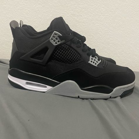 Jordan 4 “Black Canvas” Brand New Size 11 Negotiable No Box All Black Jordans, Jordan 4 Retro Black Canvas, Jordan 4 Black Canvas, Cute Black Shoes, Pretty Sneakers, Jordan 4 Black, Sneaker Posters, Jordan 4s, Pretty Shoes Sneakers