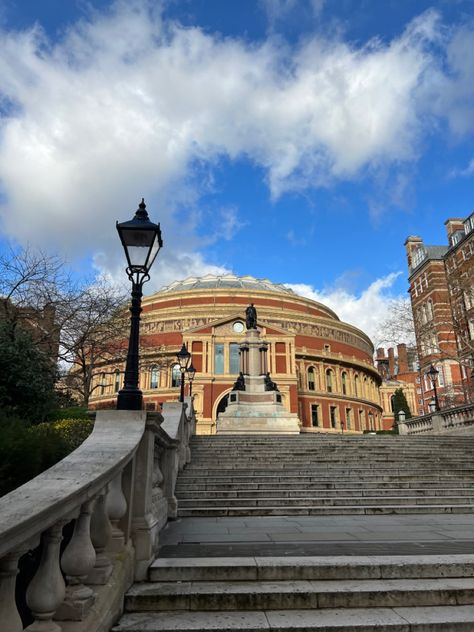 The steps going up to the Royal Albert Hall Royal College Of Music London, Royal Albert Hall Aesthetic, Imperial College London Aesthetic, Reading Buses, Laufey Concert, Imperial College London, Imperial College, London Trip, London Aesthetic