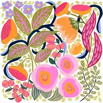 "Wild Blooms" Art Print for Sale by Suzanne Allard | Redbubble Suzanne Allard, Abstract Florals, Geometric Art Prints, Abstract Paintings, Downloadable Art, Free Coloring, Painting Inspiration, Pattern Art, Colorful Art