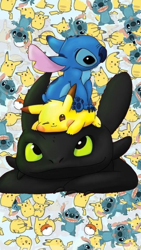 Stitch And Pikachu, Cute Deadpool, Eeyore Pictures, Toothless And Stitch, Whatsapp Wallpaper Cute, Lilo And Stitch Quotes, Yoda Wallpaper, Stitch Drawing, Stitch Cartoon