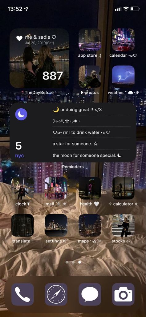 City Phone Layout, City Aesthetic Phone Layout, New York Homescreen, Iphone Background Ideas Ios14, I Phone Organization Ideas, Aesthetic Home Screen Wallpaper Iphone, Phone Wallpaper Ideas Screens, Home Screen Apps Organization, New York Wallpaper Iphone Aesthetic