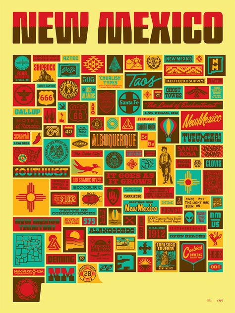 DDC 2013™ Mexico, Mexico Architecture, Aaron Draplin, Draplin Design, Mexico Poster, Mexico Design, Usa States, Visual Inspiration, State Map