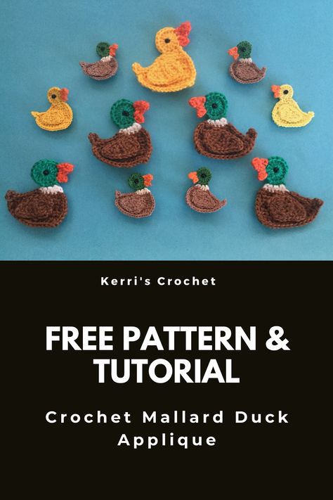 Amigurumi Patterns, Crochet Goose Applique, Crochet Duck Bookmark, Crochet Duck Mallard, Tiny Crochet Applique Patterns Free, Crochet Apliques Duck, Duck Crochet Applique, Crochet Flat Duck Pattern Free, Crochet Duck Baby Blanket Free Pattern