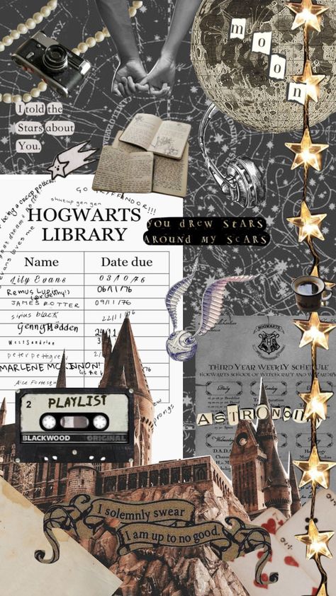 #hogwarts #harrypotter #marauders #aesthetic #moodboard Marauders Ipad Wallpaper, Fantastic Beasts Wallpaper Aesthetic, Harry Potter Collage Aesthetic, Harry Potter Wallpaper Collage, Kindle Collage, Acrylic Scenery, Marauders Aesthetic, Harry Otter, Hogwarts Christmas