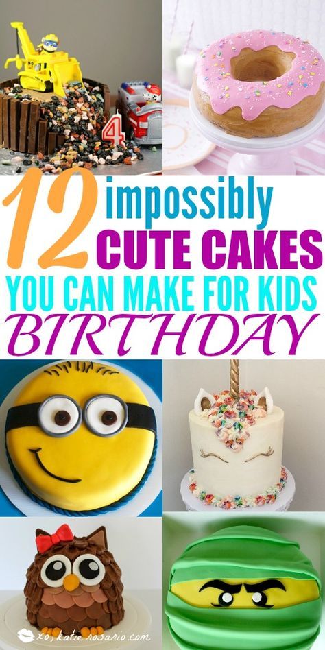 How to make cute kid birthday cakes! I love how easy it is to make cakes at home! It turns out it's easy to decorate a boxed-mix, store-bought, or homemade cake with these clever cake decorating tricks. These are crazy creative birthday cakes for kids. These cakes are perfect for both boys and girls birthday parties! #kidsbirthdaycakes #birthdaycakes #kidsbirthday Pie, Make My Own Birthday Cake, Cake Wars Ideas, Is It Cake Birthday Party, Creative Cakes Easy, Creative Birthday Cake Ideas Unique, Boys Birthday Cakes Simple, Fun Cakes For Kids, Easy Cakes To Decorate