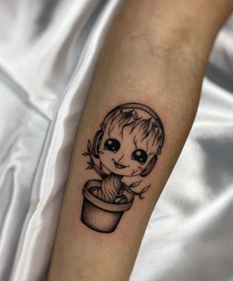 Baby Groot Tattoo, Groot Tattoo, Marvel Tattoo, All Seeing Eye Tattoo, Groot Marvel, Epic Tattoo, Marvel Tattoos, Galaxy Tattoo, Cute Little Tattoos