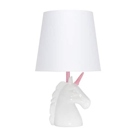 "Find the Simple Designs 15.5\" Unicorn Table Lamp at Michaels. com. Add a touch of personality to your décor with this fun unicorn lamp! With a white resin base and touches of shimmering color, this lamp is sure to illuminate any room in style. Add a touch of personality to your décor with this fun unicorn lamp! With a white resin base and touches of shimmering color, this lamp is sure to illuminate any room in style. Perfect for bedrooms, kids and teens, college dorms or nurseries! Details: Av College Dorms, Unicorn Lamp, Unicorn Table, Kids Lamps, White Unicorn, Cool Lamps, Fan Lamp, Lamps For Sale, Pink Unicorn