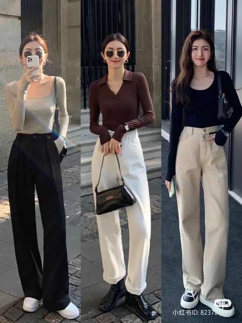 Elegant Causal Outfits Woman, Business Casual Outfits Asian Women, Asian Women Fashion Casual Outfit, Asian Women Outfits Casual, Chinese Casual Outfits Women, Korea Work Outfit, Chinese Office Outfit, Business Casual Asian, Chinese Casual Outfits
