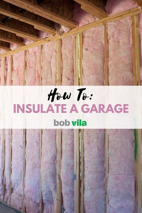 Learn how you can keep your garage warm in the colder months, and cool in the hotter months. | How To: Insulate A Garage Diy Garage Insulation, Garage Into Family Room Ideas, Unfinished Garage Makeover, How To Finish A Garage On A Budget, How To Finish A Garage, How To Insulate A Garage, Garage Insulation Ideas, How To Insulate A Shed, Unfinished Garage Ideas