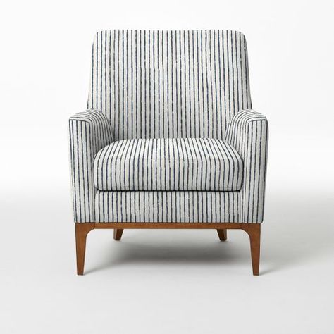 Sloan Upholstered Chair | west elm West Elm Sitting Room, Book Nook Chair, Small Comfortable Chairs, Room Chair Ideas, Chairs For Living Room, Comfortable Living Room Chairs, Single Sofa Chair, Upholstery Furniture, Printed Chair