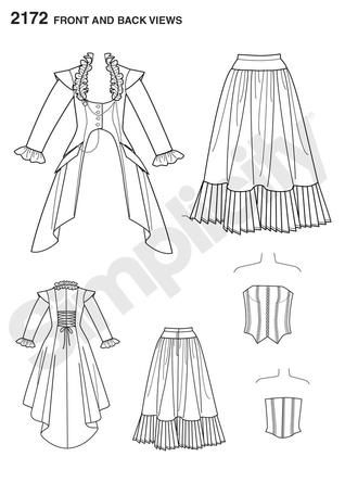 Simplicity 2172 Misses Costume Steampunk Mode, Steampunk Coat, Victorian Era Dresses, Vestidos Anime, Mode Steampunk, Fest Outfits, Style Steampunk, Costume Sewing Patterns, Victorian Costume