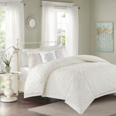 FREE SHIPPING AVAILABLE! Buy Madison Park Sarah Cotton Chenille 4-pc. Comforter Set at JCPenney.com today and enjoy great savings. Available Online Only! Cotton Comforter Set, Home Essence, Top Of Bed, White Comforter, Teen Bedding, Cotton Comforters, King Comforter Sets, Queen Comforter Sets, Luxury Bedding Sets