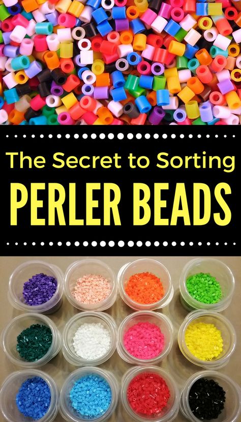 Sorting Perler Beads has never been so easy than with this Perler Bead sorter made from tape and a straw. The best part is you can make it in 30 seconds. Kirby Perler Bead Patterns Small, Perler Bead Organizer, Fused Beads Patterns Ideas, Perler Bead Collection, Perler Bead Earring Holder, Perler Bead Storage, Things To Make With Perler Beads, Perler Beads Ideas, Smoothie Straw