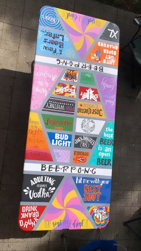 Beer Pong Table For Guys, Beer Dye Table Painting, Funny Pong Tables, Watch Your Elbows Beer Pong, Fraternity Pong Table, Pong Table Template, Beer Pong Table Painted Country, Beer Pong Table Painted Funny, Funny Pong Table Ideas