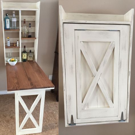 Drop down murphy bar - DIY Projects Diy Bar Table Kitchen Small Spaces, Bord Diy, Murphy Table, Murphy Bar, Desk Diy, Hout Diy, Hemma Diy, Murphy Beds, Diy Holz