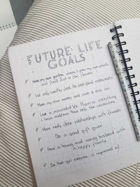 Future life goals page Future Goals Journal, Future Plans Journal, Future Journal Ideas, Future Goals Journal Ideas, Goal Book Diy Ideas, Future Me Journal Page, Goals And Dreams Journal, Relationship Journal Pages, Journal Motivation Page