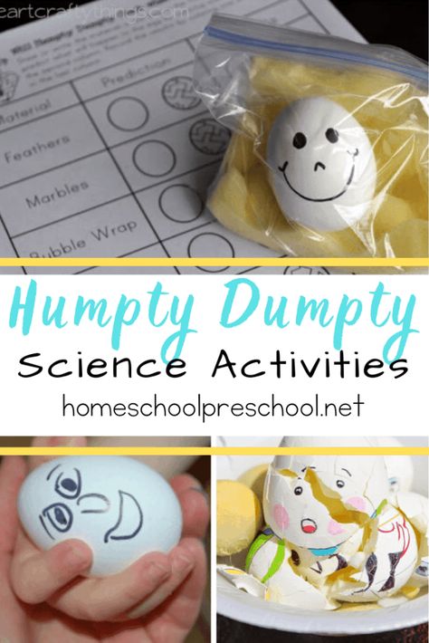 Humpty Dumpty preschool science activities are the perfect addition to your nursery rhyme lesson plans. Explore eggs with these experiments! #humptydumptyscience #humptyduptyactivities #nurseryrhymeactivities #homeschoolprek Mandala Tattoo Lotus, Humpty Dumpty Activities, Nursery Rhymes Preschool Activities, Nursery Rhyme Lessons, Fairy Tales Preschool Activities, Nursery Rhymes Preschool Crafts, Rhyming Preschool, Nursery Rhyme Crafts, Fairy Tales Preschool