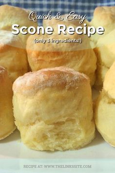 3 Ingredient Scones, Easy Scone Recipe, The Best Scones, Easy Scone, Best Scones, Resepi Roti, Fruit Scones, Scones Recipe Easy, Scones Easy