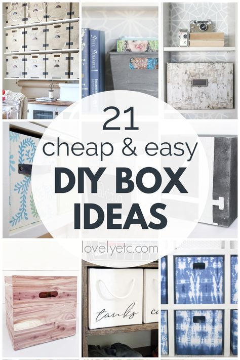 These 21 budget-friendly DIY storage boxes will help you get organized for cheap! I’ve gathered a collection of amazing DIY storage box ideas that you can easily make for you own home. There are wood, cardboard, and fabric boxes in all shapes and sizes so hopefully, you will find the perfect inspiration for your next organizing project! Organizing A Craft Room, Storage Box Ideas, Cardboard Box Storage, Diy Storage Box, Lego Storage Boxes, Diy Cube Storage, Pretty Storage Boxes, Sewing Storage Box, Storage Baskets Diy