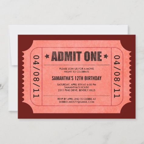 Black Gold Invitation, Red Ticket, Engagement Roses, 82nd Birthday, Admit One Ticket, Ticket Style, Gold Graduation Party, One Ticket, Party Tickets