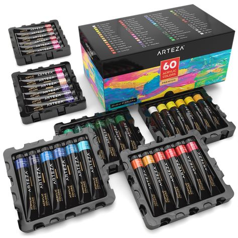 Acrylic Storage, Acrylic Paint Set, Non Toxic Paint, Drawing Supplies, How To Make Paint, Artist Paint, Paint Kit, Metallic Colors, Brush Pen