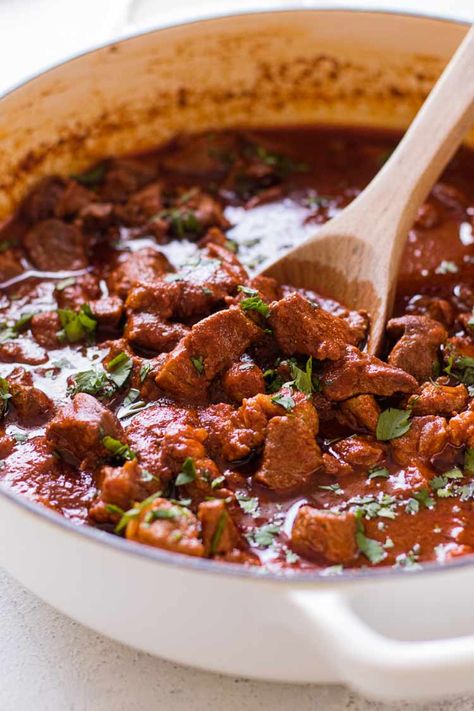 Chile Colorado is a delicious pork chile that has a velvety sauce and tender pork shoulder #chile #chili #pork #chilepeppers #cooking #dinner #recipes #comfortfood Birria Chili Recipe, Pork Shoulder Recipes Mexican, Mexican Pork Shoulder Recipes, Chili Colorado Recipe Beef, Birria Chili, Chile Colorado Recipe Pork, Pork Chili Colorado, Chili Colorado Recipe Pork, Pork Shoulder Chili