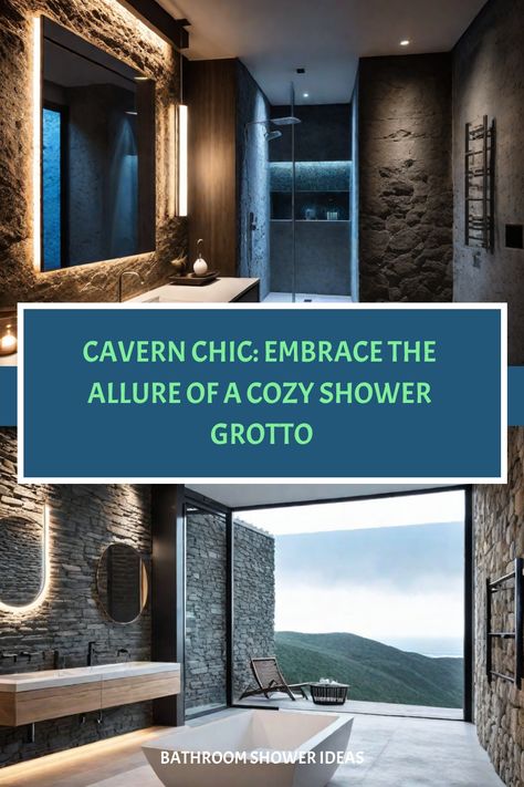 Immerse yourself in the soothing, grotto-inspired vibe of a cozy, cave-like shower. Discover how to transform your bathroom into a serene personal retreat. Shower Magic, River Rock Floor, Wood Shower Bench, Pebble Mosaic Tile, Rock Floor, Personal Retreat, Modern Spa, Faux Stone Panels, Rustic Inspiration