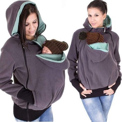 PRICES MAY VARY. 100% Cotton 进口 zipper closure ✔ Comfortable Material: Cotton. Soft and breathable. Warmth is enough to protect you and your baby from wind and cold. ✔ vMultifunctional: There are 2 removable inserts (panels) for the hoodie, one is for normal hoodie, one is for baby carrier hoodie. Can be worn during pregnancy, whilst carrying your baby and also afterwards as casual jacket (loose fit) ✔ Fleece sweatshirt with practical pocket ：with small hood that allows you to carry your baby. P Baby Carrier Jacket, Baby Wearing Coat, Maternity Hoodie, Baby Vest, Womens Maternity, Trendy Baby, Baby Carrier, Kids Sweatshirt, Sweater Coats