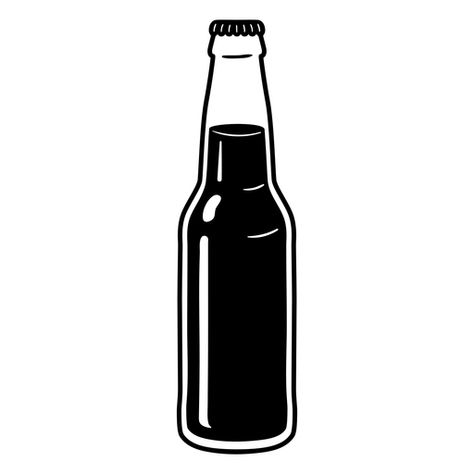 Bottle of beer cut-out PNG Design Beer Bottle Illustration, Beer Bottle Drawing, Rose Outline Drawing, Modelo Beer, Bottle Vector, Beer Illustration, Black Beer, Rose Outline, Doodle Png