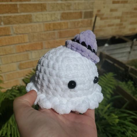 A ghostie in a witch hat 👻 I'm patiently waiting for spooky season to come back around. What's your favorite time of the year? . . . Pattern by: rin.meow21 Yarn: Sweet Snuggles Lite/ Chenille Home Slim Hashtags: #mississippi #womanowned #shoplocal #crochetsofinstagram #crochet #smallbusiness #plushie #handmadegifts #amigurumi #plushiemaker Amigurumi Patterns, Patiently Waiting, A Witch, Witch Hat, Spooky Season, Time Of The Year, Come Back, Mississippi, Witch