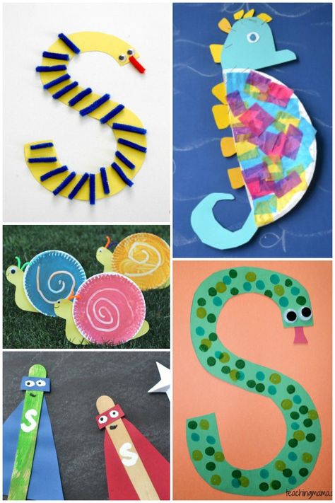 We are continuing our preschool alphabet learning series with Letter S Activities. There are so many fun things you can do with the letter s -- from S Activities For Preschool, Letter S Activities For Preschool, Preschool Letter S, Letter S Crafts, Letter S Activities, Preschool Letter Crafts, Alphabet Crafts Preschool, Abc Crafts, S Activities