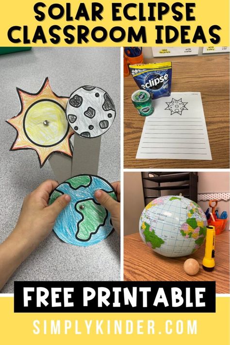 Discover more about a full solar eclipse with informative videos and hands on activities with these solar eclipse ideas for the classroom. Classroom Coloring Pages, Solar Eclipse Model, Eclipse Ideas, Eclipse Games, Eclipse Project, Solar Eclipse Activity, Solar System Activities, Ideas For The Classroom, Eclipse Party