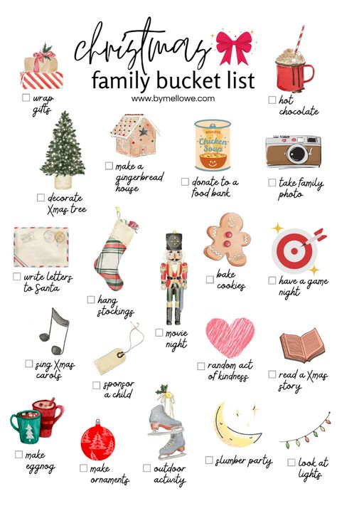 20 Activities to help make Christmas fun for families and friends this holiday season. Create a new tradition with your kids and extended family even if you can't be in the same location. This Christmas bucket list will bring excitement and anticipation to the holiday. Let the countdown begin! #christmas #holiday #fun #family #kids #activities Christmas Bucket List, Fun Christmas Activities, Christmas Prep, Christmas Bucket, Christmas Planning, Christmas Feeling, Velvet Armchair, Noel Christmas, Christmas Mood