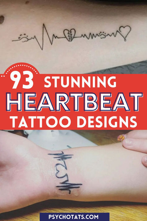 Heartbeat Tattoo Heart Rhythm Tattoo Design, Tattoos With Heartbeat, Beach Heartbeat Tattoo, Heart Beat Tattoo Designs For Women, Heartbeat Tattoos For Women, Immerse Your Soul In Love Tattoo, Heartbeat Tattoo Ideas With Name, Last Heartbeat Tattoo, Heart Rhythm Tattoo