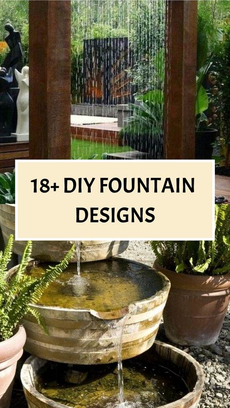 Create a peaceful oasis in your home by exploring various DIY fountain ideas that embody Zen living. Dive into crafting a mini meditation fountain for your tabletop, constructing a soothing bamboo waterfall, or setting up a tiered garden fountain to invite the calming presence of flowing water into your environment. Immerse yourself in the Zen vibe, boost your overall wellness, and revel in the serenity and calmness that these DIY fountain projects can offer. Begin transforming your space into a tranquil retreat today with these inspiring designs! How To Make Your Own Water Fountain, Small Patio With Fountain, Outdoor Diy Water Feature, Diy Outdoor Water Features Simple, Copper Water Fountains Outdoor, Diy Zen Water Fountain, Water Feature Pond Ideas, Patio Fountains Diy, Water Feature For Deck