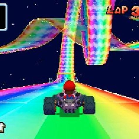 Back To The Elements: SuperDuperBrick's "rainbow road." is a Kaleidoscop... Rainbow Road Mario Kart, 2k Wallpaper, Rainbow Road, Super Mario Art, Y2k Wallpaper, Mallorca Spain, Mario Art, Wow Art, Old Games